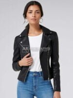 Jolie Black Biker Leather Jacket