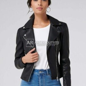 Jolie Black Biker Leather Jacket