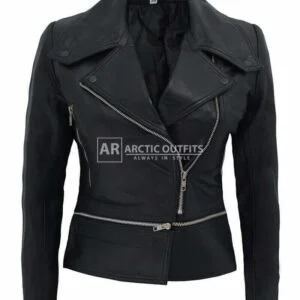 Scarlett Black Biker Leather Jacket