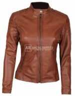 Brisbane Slim Fit Bomber Leather Jacket