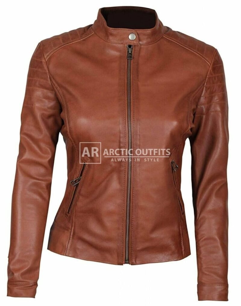 Brisbane Slim Fit Bomber Leather Jacket