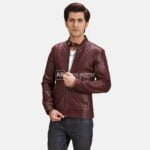 Nova Maroon Leather Biker Jacket Nova Maroon Leather Biker Jacket