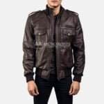 Arizona Agent Shadow Brown Leather Jacket