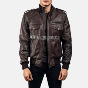 Arizona Agent Shadow Brown Leather Jacket
