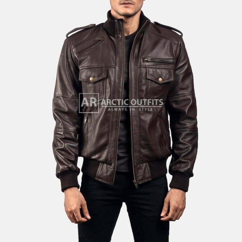 Arizona Agent Shadow Brown Leather Jacket
