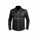 Mansion Black Leather Bomber Jacket Mansion Black Leather Bomber Jacket