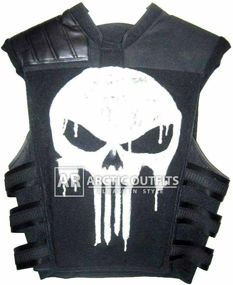 Hill Skull Thomas Jane Punisher Season 2 Tactical Black Leather Vest Hill Skull Thomas Jane Punisher Season 2 Tactical Black Leather Vest