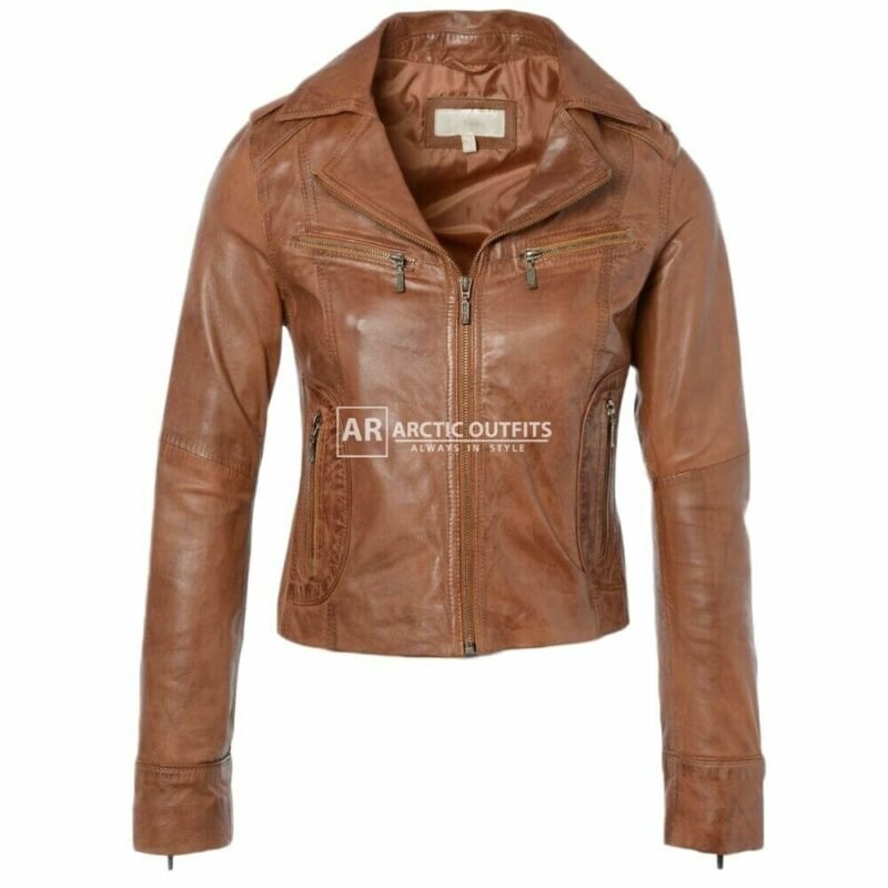 Perth Vintage Brown Asymmetrical Biker Leather Jacket