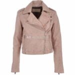 Sydney Vintage Pink White Asymmetrical Biker Leather Jacket Sydney Vintage Pink White Asymmetrical Biker Leather Jacket