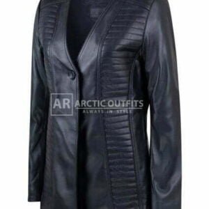 Sandra Long Quilted Leather Jacket