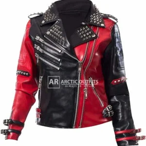 Watson Harley Quinn Studded Leather Biker Jacket
