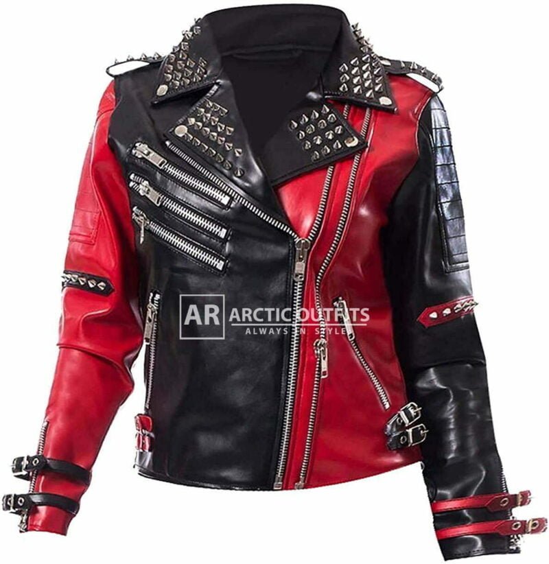 Watson Harley Quinn Studded Leather Biker Jacket