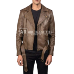 Allaric Alley Brown Leather Biker Jacket