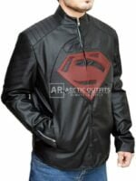 Edward Superman Justice Black Leather Jacket Edward Superman Justice Black Leather Jacket