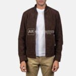 Blain Suede Brown Leather Bomber Jacket