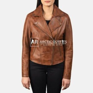 Reliving Brown Leather Biker Jacket