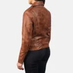 Flashback Brown Leather Biker Jacket For Women 5-1551973223932