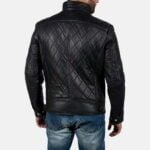 Mens Equilibrium Black Leather Jacket 5-1491385648362