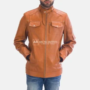 Hans Tan Brown Leather Jacket