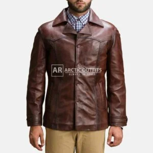 Daniel Radcliffe Brown Leather Blazer Jacket