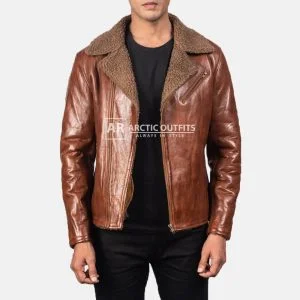 Chris Evans Brown Leather Biker Jacket