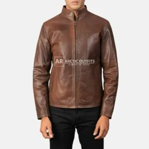 Johnny Depp Brown Leather Biker Jacket