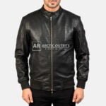 Williams Black Leather Bomber Jacket