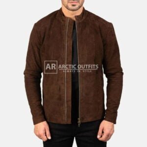 Morgan Suede Brown Leather Bomber Jacket