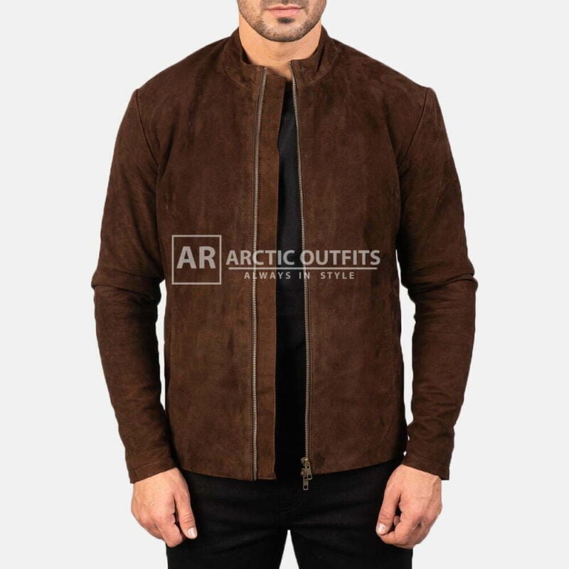 Morgan Suede Brown Leather Bomber Jacket