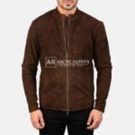 Cinesphere Mocha Suede Leather Biker Jacket