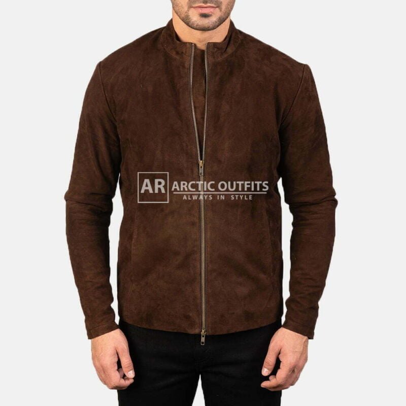 Cinesphere Mocha Suede Leather Biker Jacket