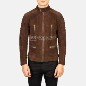 Arctic Mocha Suede Biker Jacket