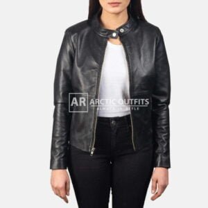 Rave Black Leather Biker Jacket