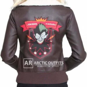 HD Quinn Brown Leather Bomber Jacket