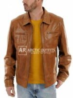 Cruise Brown Leather Biker Jacket