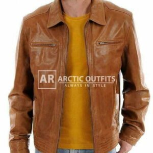 Cruise Brown Leather Biker Jacket