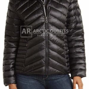 Black Hooded Puffer Jacket