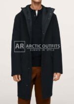 Wool Coat With Black Hood