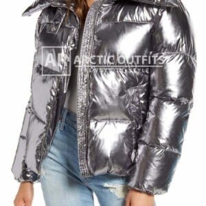 Metallic Puffer Coat