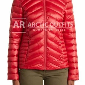 Red Hooded Packable Puffer Jacket
