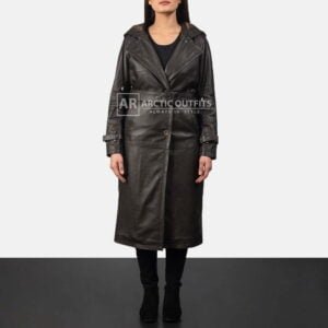 Fixon Hooded Brown Trench Coat