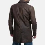 Mens Half Life Brown Leather Coat 4-1491383135849