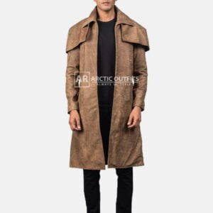 Classic Brown Leather Duster