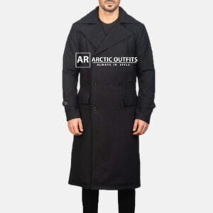 Detective Black Wool Coat