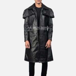 Classic Black Leather Duster