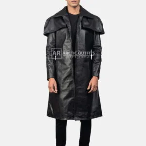 Classic Black Leather Duster