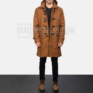 Drake Khaki Wool Duffle Coat