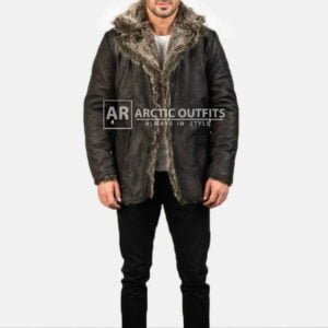 Furlong Black Leather Coat