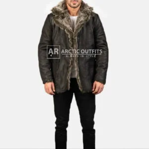 Furlong Black Leather Coat