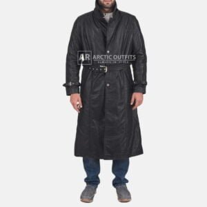 Daniel Black Leather Trench Coat